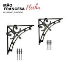 kit 2 Mão Francesa Cantoneira 35 Cm Aluminio Preto