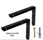 Kit 2 Mao Francesa Suporte Pia Super Reforçado PRETO 15X20