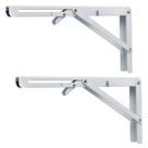Kit 2 Mãos Francesa Branca Dobrável Retrátil E Reforçada Estilo Longa 35cm Até 120kgs (O Par!)