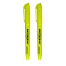 Kit 2 Marca Texto Amarelo Neon Masterprint Secagem Rápida Ponta Chanfrada