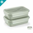Kit 2 Marmitas 900ml com Porta Talheres e Travas para Micro-ondas e Freezer Plástico Reutilizável