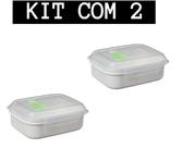 Kit 2 Marmitas Due C/ Divisória Valv. 600ML REF 197