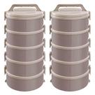 Kit 2 Marmitas Térmicas 5 Pratos Térmicos Empilháveis 1,8L Cappuccino Simonaggio