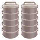 Kit 2 Marmitas Térmicas 5 Pratos Térmicos Empilháveis 1,8L Cappuccino Simonaggio