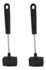 Kit 2 Martelo Para Carne Inox 25cm Preto Amaçiador Cozinha