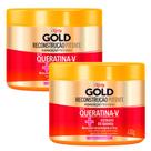 Kit 2 Máscara de Tratamento Niely Gold Reconstrução Potente Max Queratina-V 430g