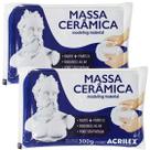 Kit 2 Massa Cerâmica para Modelagem Acrilex 500gr