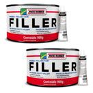 Kit 2 Massa Poliester Filler 900g + Catalizador - Maxi Rubber