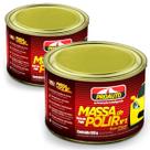 Kit 2 Massas de Polir Nº 2 Base Água Carro Moto Caminhão Automotivo Proauto 500g