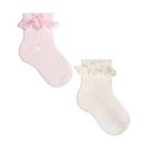 Kit 2 Meia festa bebe Infantil menina meia Infantil laço renda algodão delicada Kit 2 Meia festa bebe Infantil menina meia Infantil laço renda algodão delicada