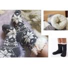 Kit 2 Meia Pantufa Infantil: Lã Forrada com Pelúcia e Solado Antiderrapante - Menino