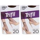 Kit 2 Meia Soquete Básica Natural Claro Fio 20 - Trifil