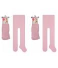 Kit 2 Meias Calça Fio 80 Algodão Selene Bebês Quente P/ Frio