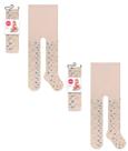 Kit 2 Meias Calça Grossa Selene Bebê Em Algodão De Inverno Estampada