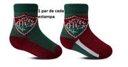 Kit 2 Meias Fluminense Original Licenciado Presente 13 ao 16 Cor:VermelhoTamanho:13-16