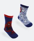 Kit 2 Meias Infantil Estampa Homem Aranha Azul