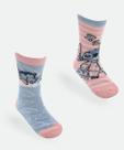 Kit 2 Meias Infantil Estampa Stitch Disney Rosa