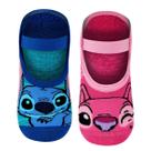 Kit 2 Meias Sapatilha Antiderrapante Disney StitchAngel Lupo