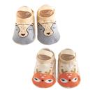 Kit 2 Meias Sapatilhas Antiderrapante Pietra Baby Infantil Unissex Algodão Confortável Estampas Divertidas Para Bebês
