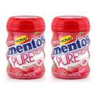 Kit 2 Mentos Pote Morango Goma de Mascar Sem Açucar