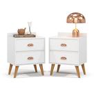 Kit 2 Mesa De Cabeceira 2 Gavetas Criado Para Quarto Decoração Com Prateleira Nicho Madero