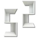Kit 2 Mesa de cabeceira Multiuso Nicho em "S" 30x30x65cm Branco