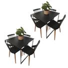Kit 2 Mesa de Jantar Quadrada em Carvalho Amadeirado Para 4 Pessoas, Estilo Industrial e Sofisticação na Sua Cozinha