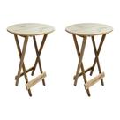 Kit 2 Mesas Bistrô de Madeira Dobrável para Restaurante - sem Pintura / Crua