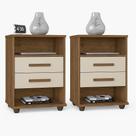 Kit 2 Mesas Cabeceira Cielo Gaveta MDP Moderna Quarto Closet mesa de cabeceira Cama Casal Solteiro