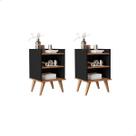 Kit 2 Mesas Cabeceira Jade compacta mesinhas com prateleiras estilo retrô cama criado para quarto casal solteiro ENVIA SOMENTE 02 KIT