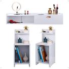 Kit 2 Mesas Cabeceira Mesinha Lateral Fantasy Branco Penteadeira Suspensa Camarim Decor Puxador Concha Quarto - Lojas RPM