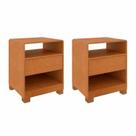 Kit 2 Mesas de Cabeceira 1 Gaveta Orgânica Luna 100% MDF 46cm Espresso Móveis Marrom