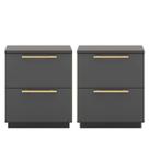 Kit 2 Mesas de Cabeceira 2 Gavetas MDP Debai