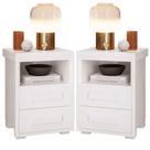 Kit 2 Mesas De Cabeceira 2 Gavetas Tóquio 100% Mdf - Casa Chick Branco