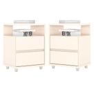 Kit 2 Mesas de Cabeceira Campeche Off White Henn