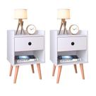 Kit 2 Mesas De Cabeceira Com Gaveta Para Quarto Decore Retro - Branco Kit 2 Mesas De Cabeceira Com Gaveta Para Quarto Decore Retro - Branco