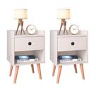 Kit 2 Mesas De Cabeceira Com Gaveta Para Quarto Decore Retro - Off White Kit 2 Mesas De Cabeceira Com Gaveta Para Quarto Decore Retro - Off White