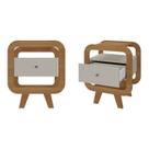 Kit 2 Mesas de Cabeceira com Tomada Usb e 1gaveta