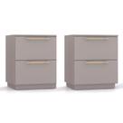 Kit 2 Mesas De Cabeceira Dubai 2 Gavetas Fendi VR