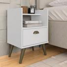 Kit 2 Mesas De Cabeceira évora Pé Palito Com Prateleira Branco - M.a