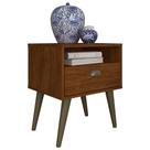 Kit 2 Mesas De Cabeceira Kiev Pé Palito 1 Gaveta E Nicho Freijó - M.a