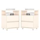 Kit 2 Mesas De Cabeceira Lacy Off White Henn