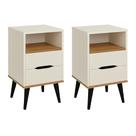 Kit 2 Mesas de cabeceira OLD 2 Gavetas e Nicho Para Quarto Moderno e Elegante