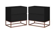 kit 2 Mesas de Cabeceira Para Quarto Cama Casal Estilo Industrial 2 Gavetas Eros 45cm Base Cobre kit 2 Mesas de Cabeceira Para Quarto Cama Casal Estilo Industrial 2 Gavetas Eros 45cm Base Cobre