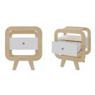 Kit 2 Mesas de Cabeceiras com Tomada Usb 1 Gaveta