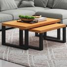 Kit 2 Mesas de Centro Retangulares Industrial Kit 2 Mesas de Centro Retangulares Industrial