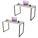 Kit 2 Mesas de Escritório Office 135cm Estilo Industrial Prisma Snow - Mpozenato