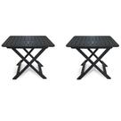 Kit 2 Mesas Dobráveis de Plástico Quadrada 80x72cm Bistrô Preta