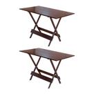 Kit 2 Mesas Dobravel de Madeira 120 X 70 Ideal para Bar e Restaurante - Imbuia