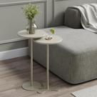 Kit 2 Mesas Laterais Decorativas Orb Off White com Champanhe